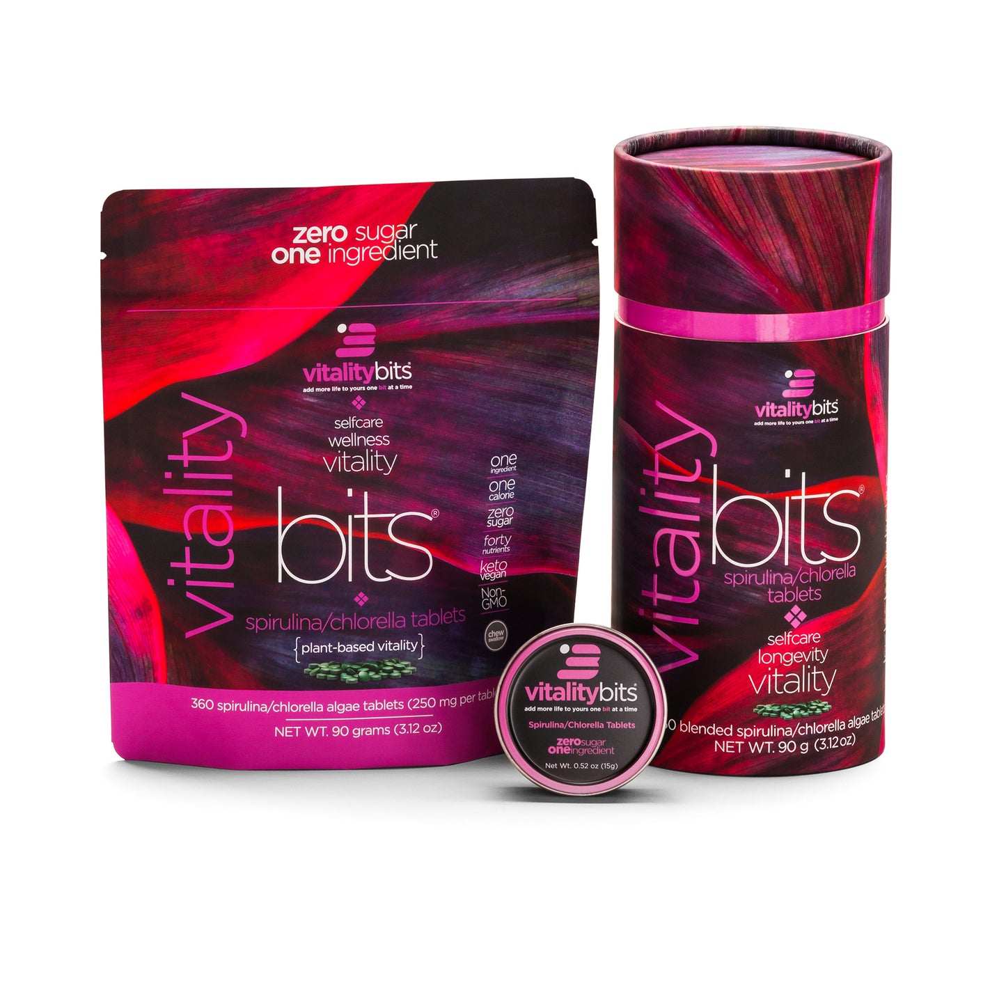 Vitality Bits Chorella/Spirulina - Small Canister