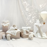 KASHWERE Baby Blanket Star with Cap - Creme/Malt (30x30)