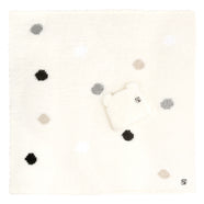 KASHWERE Baby Blanket Polka Dot with Bear Cap Neutral (30x30)